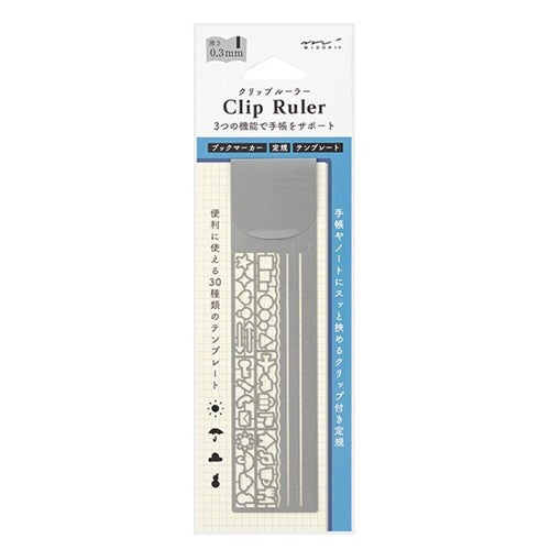 Midori Midori Clip Ruler - Silver