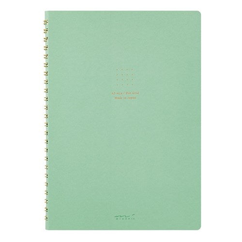 Midori Midori MD Colour Ring Notebook - A5, Green, Dot Grid