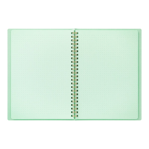 Midori Midori MD Colour Ring Notebook - A5, Green, Dot Grid