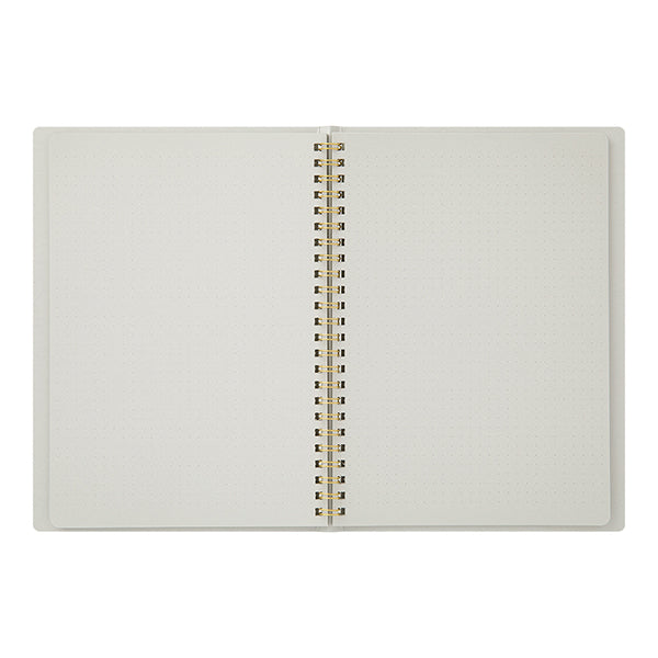 Midori Midori MD Colour Ring Notebook - A5, Grey, Dot Grid