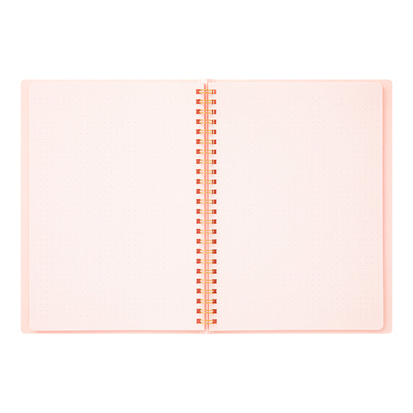 Midori Midori MD Colour Ring Notebook - A5, Pink, Dot Grid