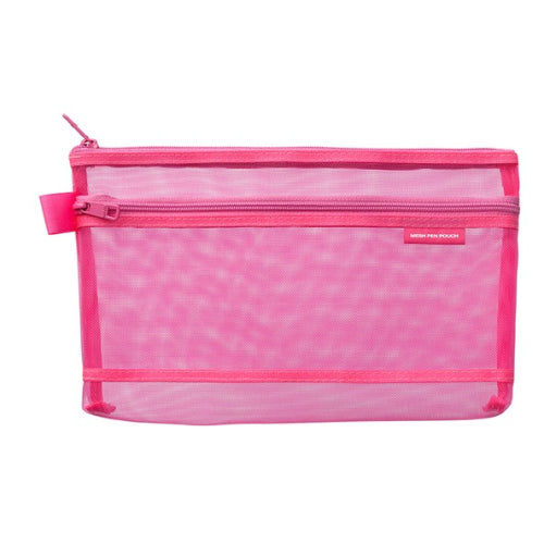 Midori Midori Mesh Pen Case - Medium, Pink