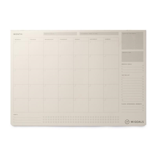 MiGoals MiGoals Desk Pad - Monthly, A3