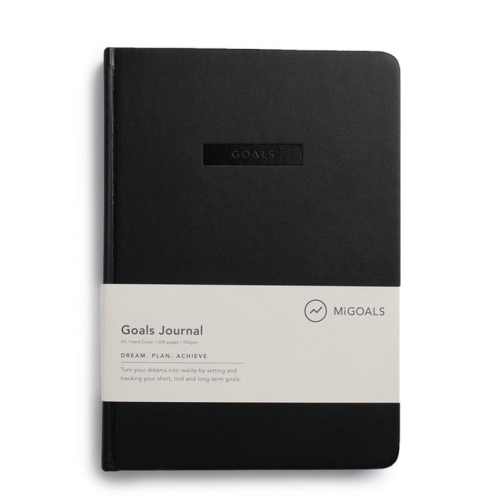 MiGoals MiGoals Goals Journal - A5, Soft Cover, Black