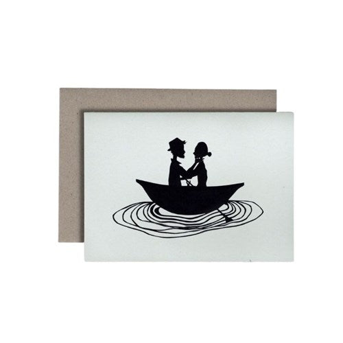 Miriam Cox Papercuts Miriam Cox Papercuts Greeting Card - Rowboat Love