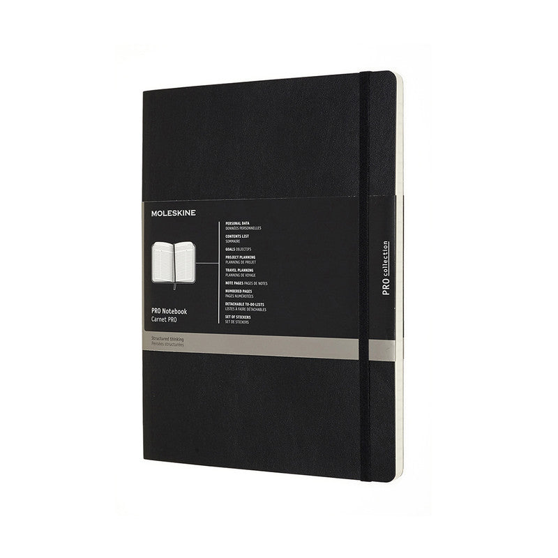 Moleskine Moleskine Professional Soft Cover Notebook - Ruled, Extra Large, Black