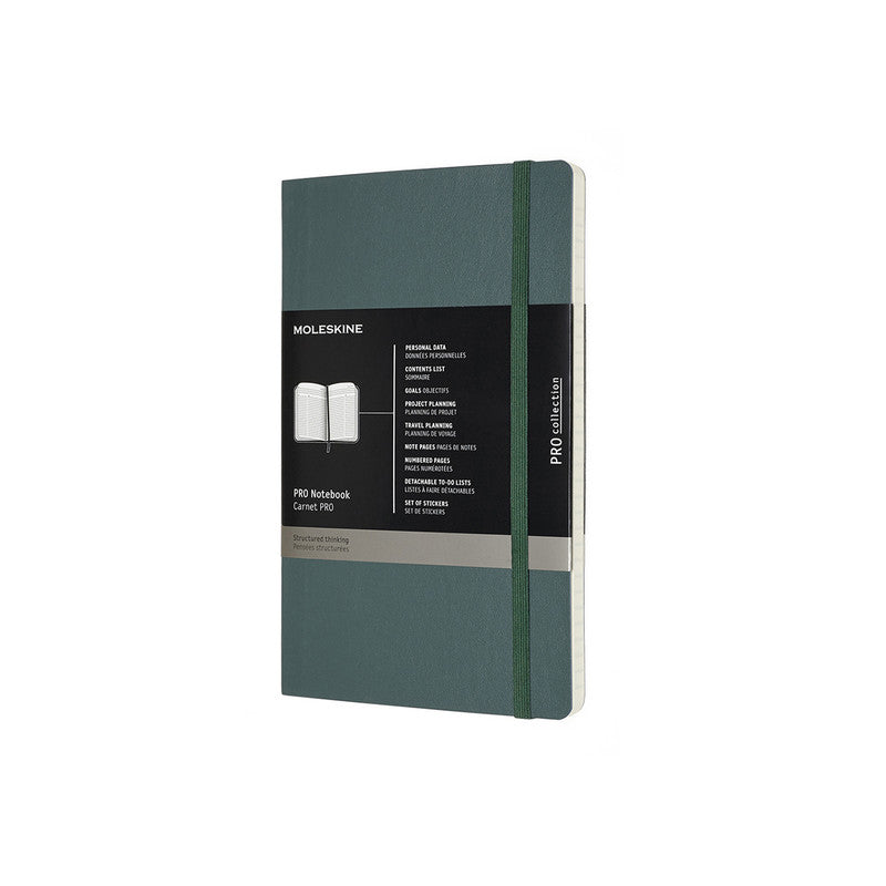 Moleskine Moleskine Professional Soft Cover Notebook - Ruled, Large, Forest Green