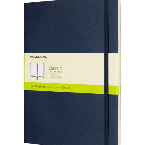 Moleskine Moleskine Soft Cover Notebook - Plain, Extra Large, Sapphire Blue