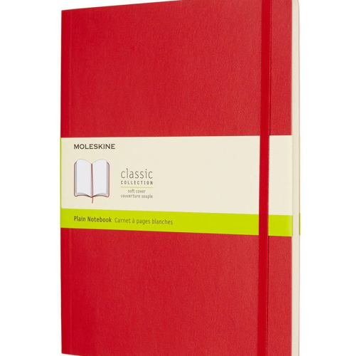 Moleskine Moleskine Soft Cover Notebook - Plain, Extra Large, Scarlet Red