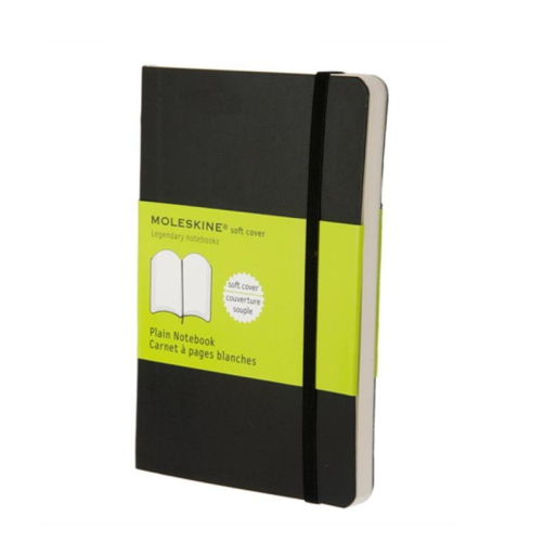 Moleskine Moleskine Soft Cover Notebook - Plain, Pocket, Black