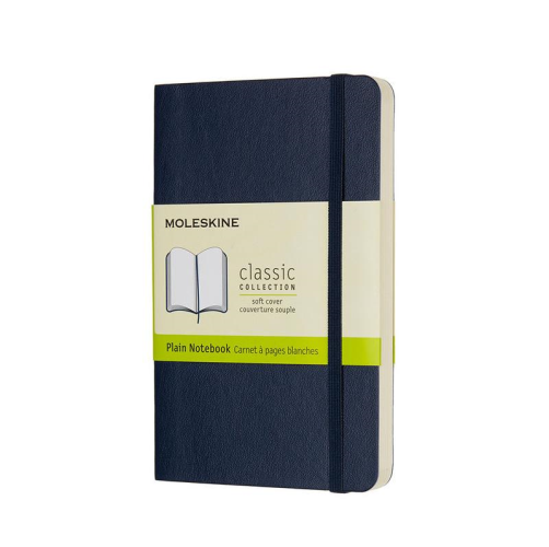 Moleskine Moleskine Soft Cover Notebook - Plain, Pocket, Sapphire Blue