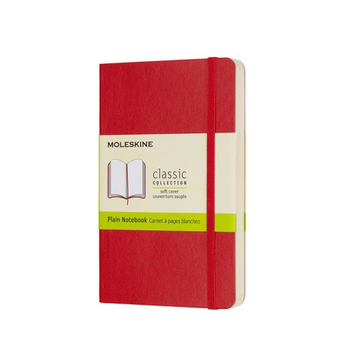 Moleskine Moleskine Soft Cover Notebook - Plain, Pocket, Scarlet Red