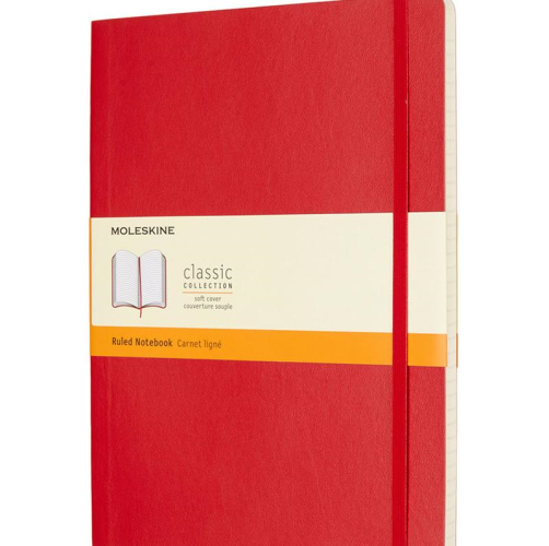 Moleskine Moleskine Soft Cover Notebook - Ruled, Extra Large, Red