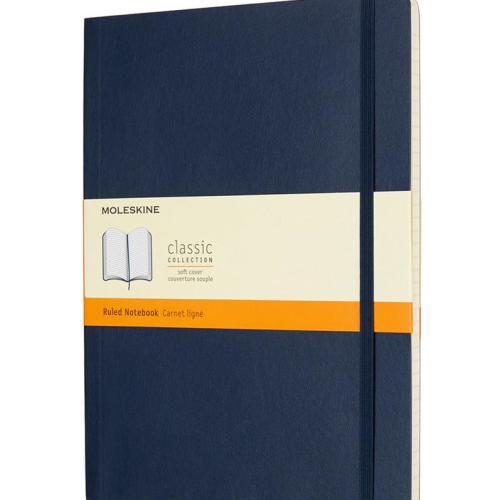 Moleskine Moleskine Soft Cover Notebook - Ruled, Extra Large, Sapphire Blue