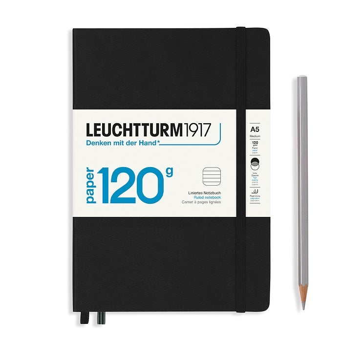 Leuchtturm1917 120g Edition Notebook - Ruled, A5, Black