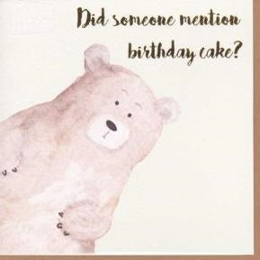 Paper Street Card Co. Paper Street Greeting Card - Bear & Cake