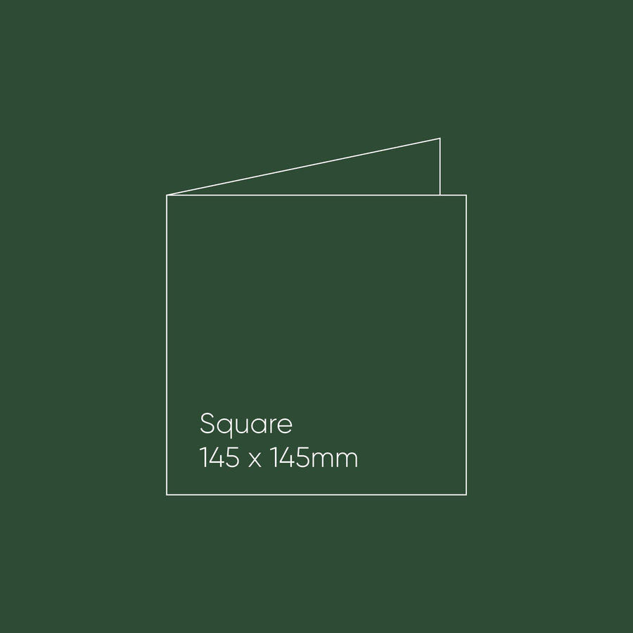 Paperpoint Blank Note Cards - Square (145x145mm), Folded, Green, Pack of 20