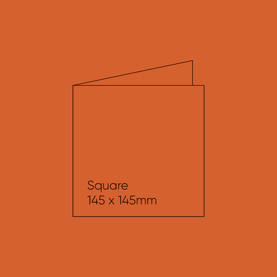 Paperpoint Blank Note Cards - Square (145x145mm), Folded, Orange, Pack of 20