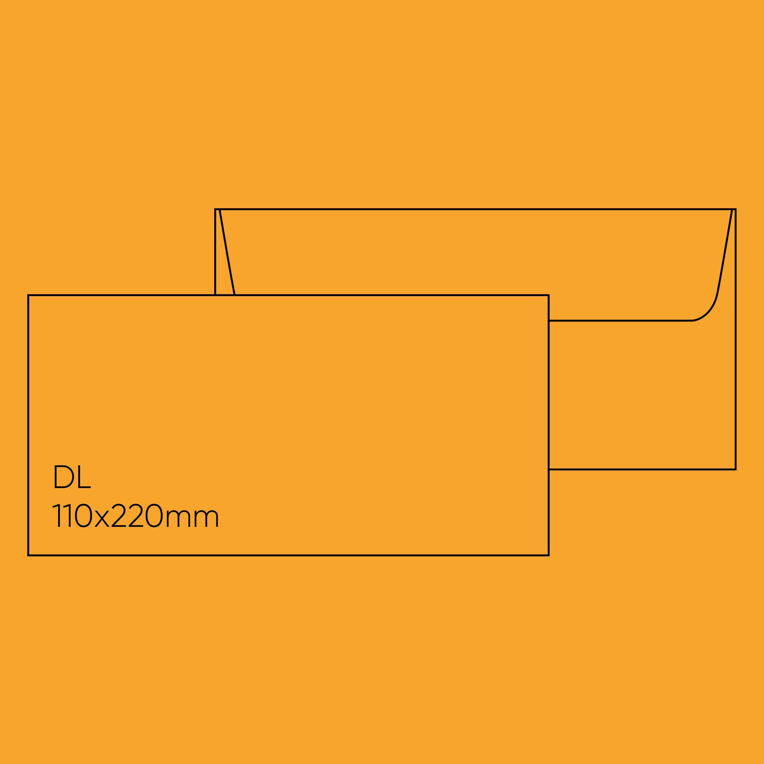 Paperpoint Note Card Envelope - DL (110 x 220mm), Yellow, Pack of 20