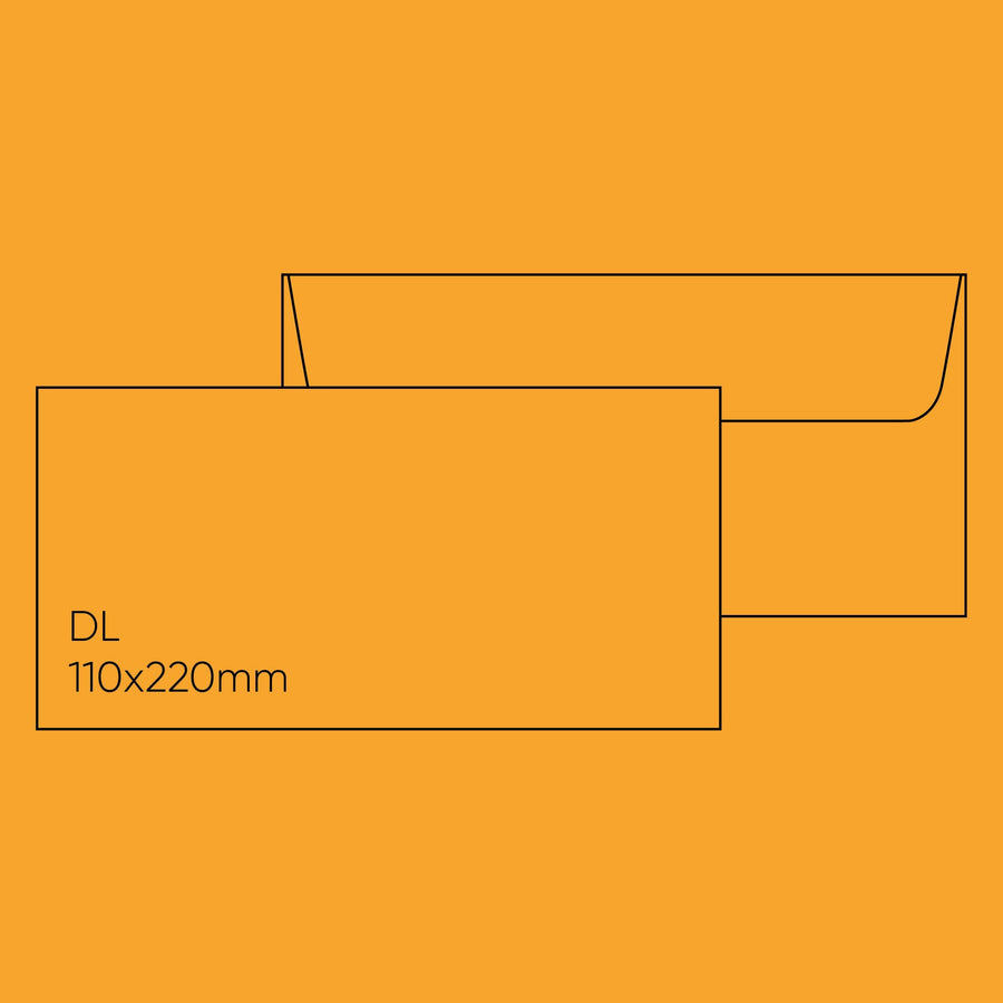 Paperpoint Note Card Envelope - DL (110 x 220mm), Yellow, Pack of 20