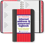 Peter Pauper Press Internet Address & Password Logbook - Black