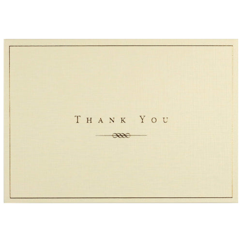 Peter Pauper Press Thank You Card Set - Gold & Cream