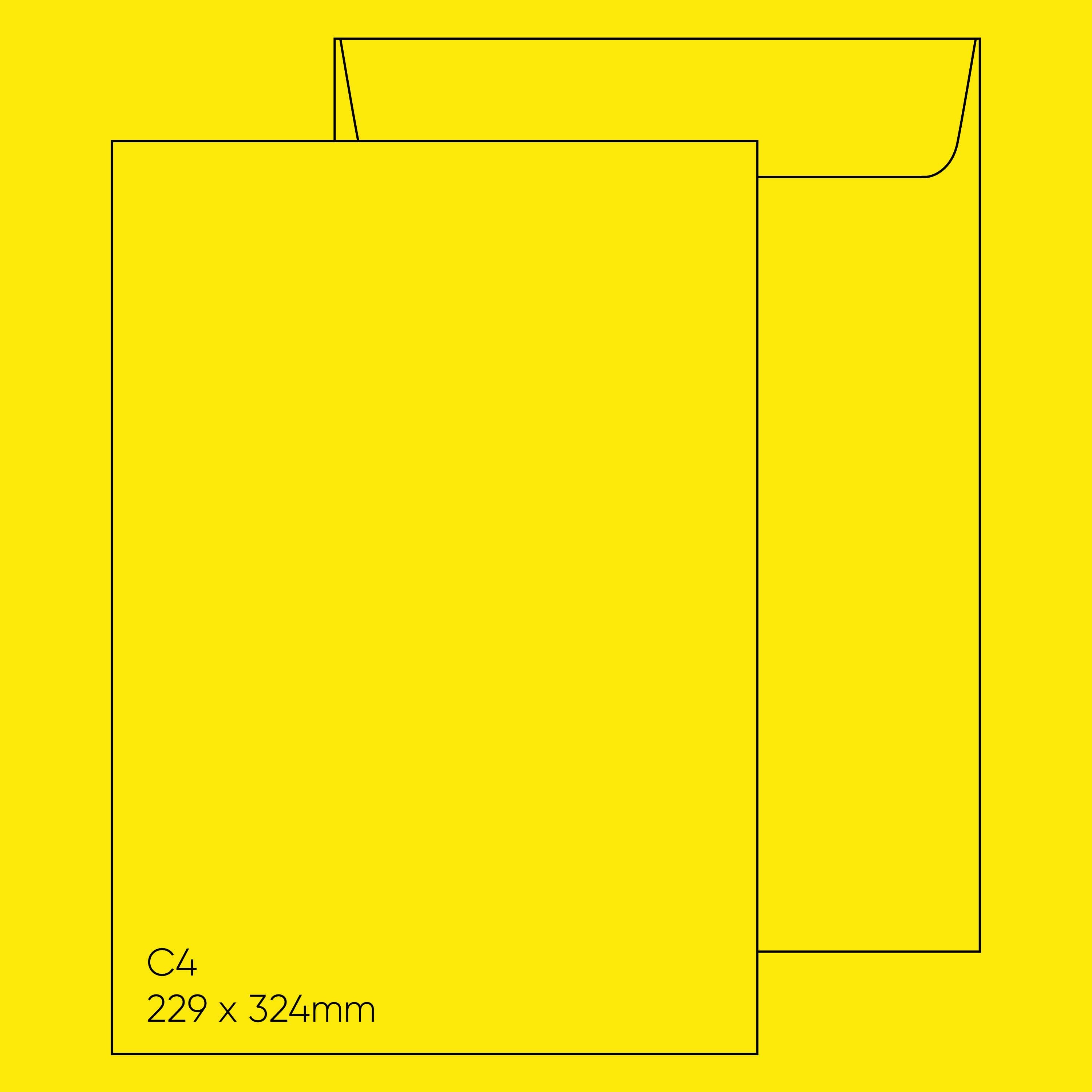 POPTICKS C4 Envelope (229 x 324mm) - Popticks Lemon Yellow, Single