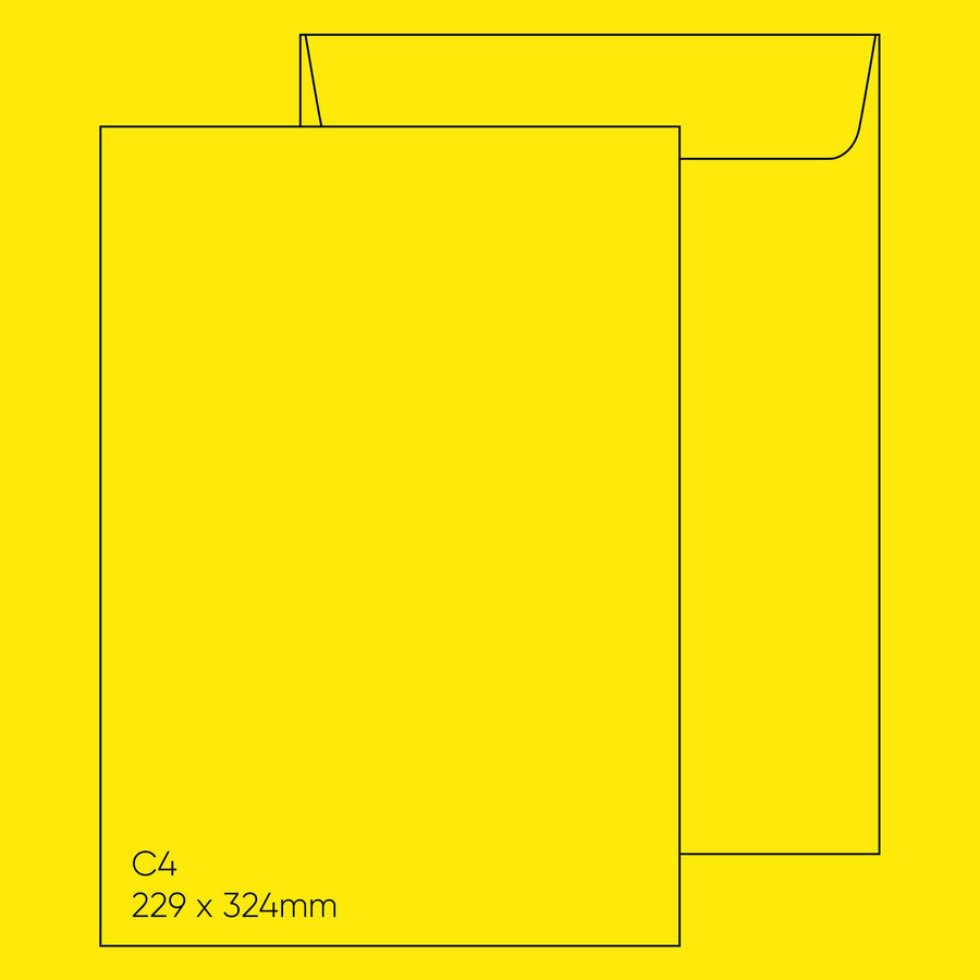 POPTICKS C4 Envelope (229 x 324mm) - Popticks Lemon Yellow, Single