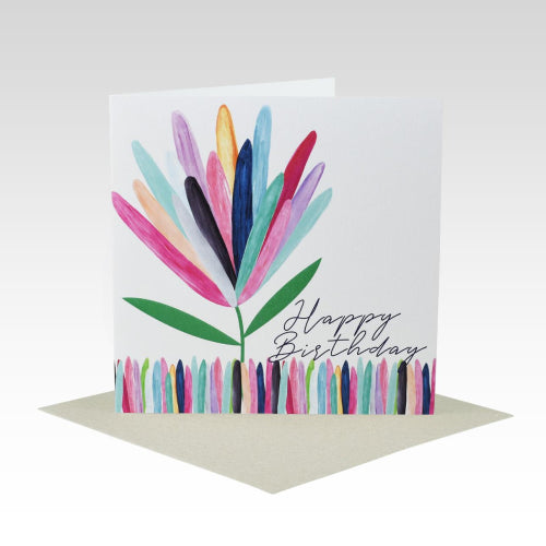 Rhicreative Rhicreative Greeting Card - Happy Birthday, Colourful Protea