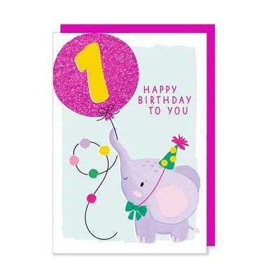 Rosanna Rossi Rosanna Rossi Greeting Card - 1st Birthday, Elephant