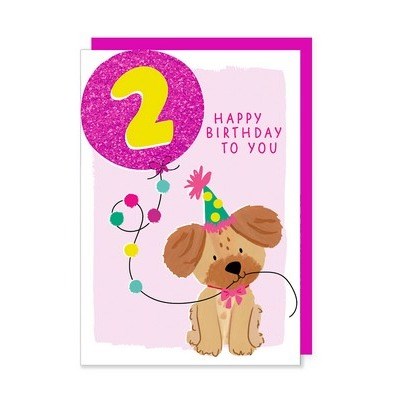 Rosanna Rossi Rosanna Rossi Greeting Card - 2nd Birthday, Dog