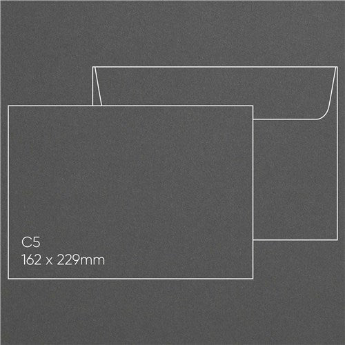 Sirio Colors C5 Envelope (162 x 229mm) - Sirio Color Antracite Grey, Pack of 10