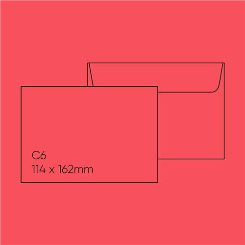 Sirio Colors C6 Envelope (114x162mm) - Sirio Color Vermiglione Red, Pack of 10