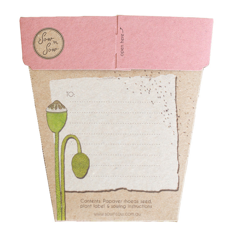 Sow n Sow Gift of Seeds Card - Poppy