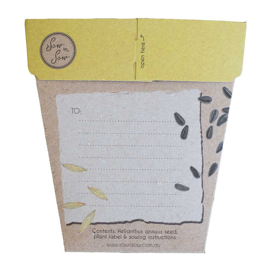 Sow n Sow Gift of Seeds Card - Sunflower