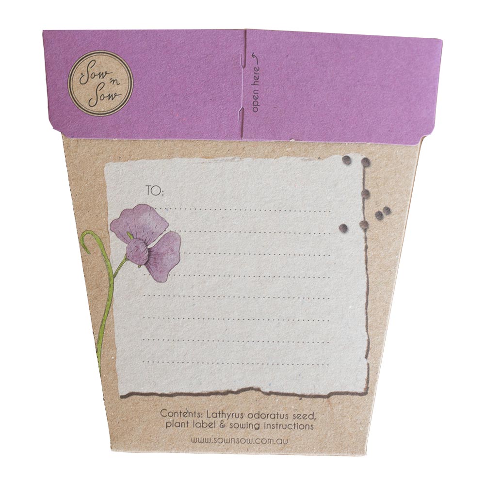 Sow n Sow Gift of Seeds Card - Sweet Pea