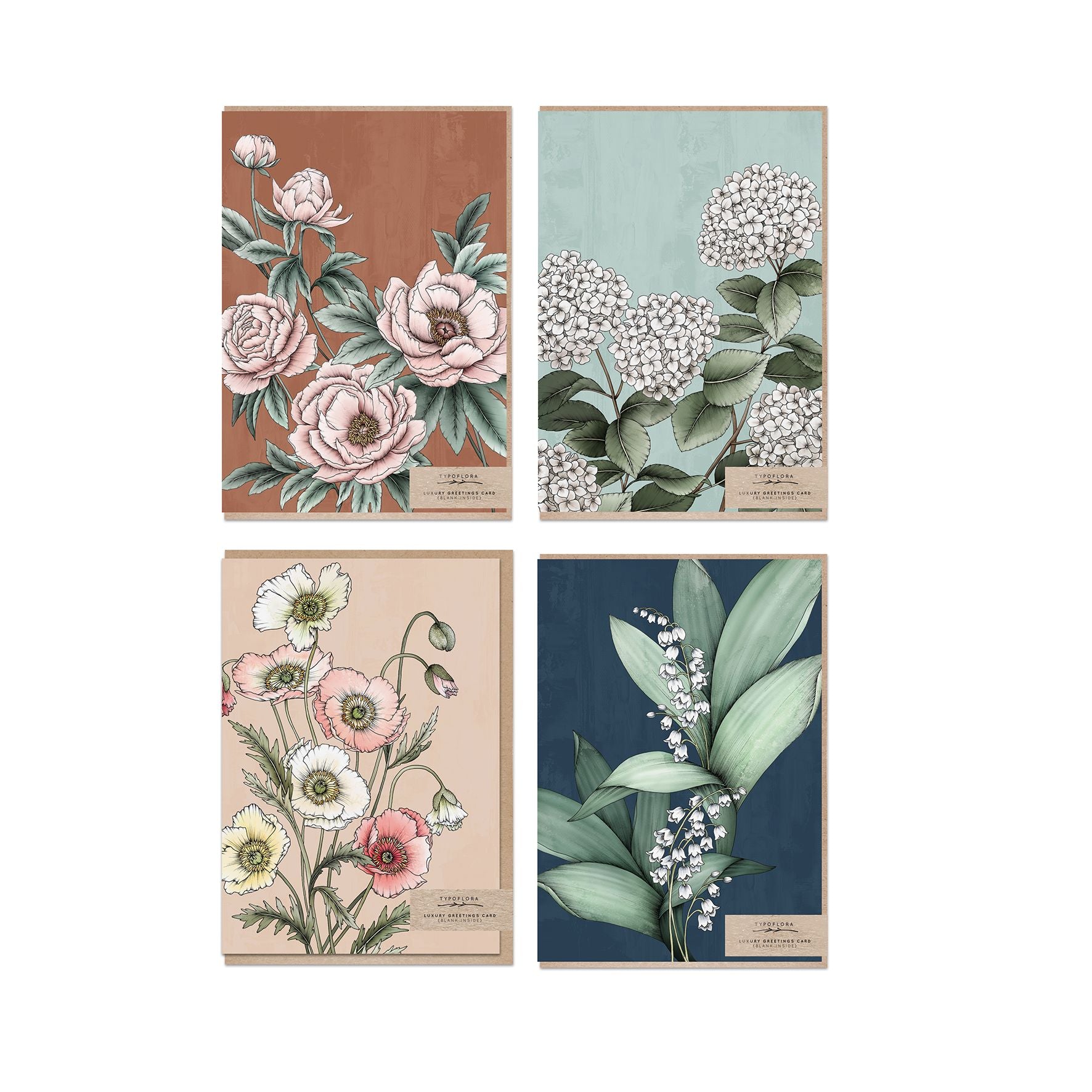 Typoflora Typoflora Boxed Card Set - Floral Portraits V1