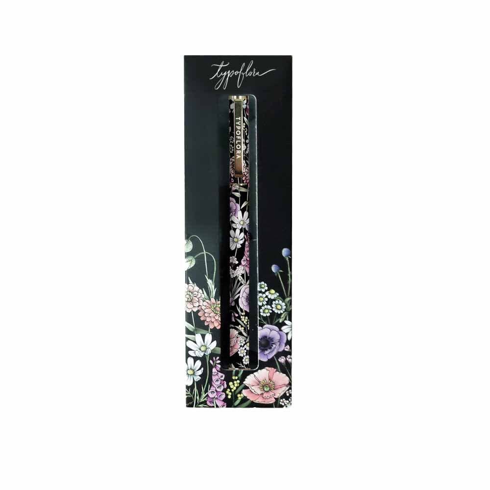 Typoflora Typoflora Rollerball Pen - Field of Flowers, Black