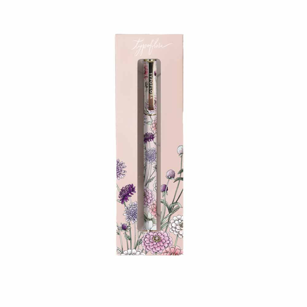 Typoflora Typoflora Rollerball Pen - Field of Flowers, Pink