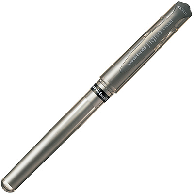 Uni-ball Uni-ball Signo Gel Ink Pen, 1.0mm Broad, Metallic Silver