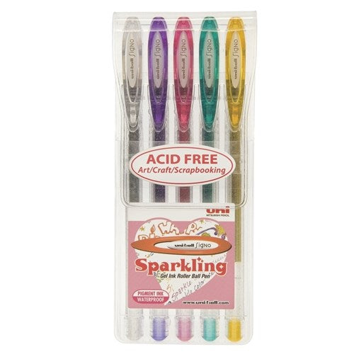 Uni-ball Uni-ball Signo Sparkling Pen Set -  1.0mm Gel, Set of 5