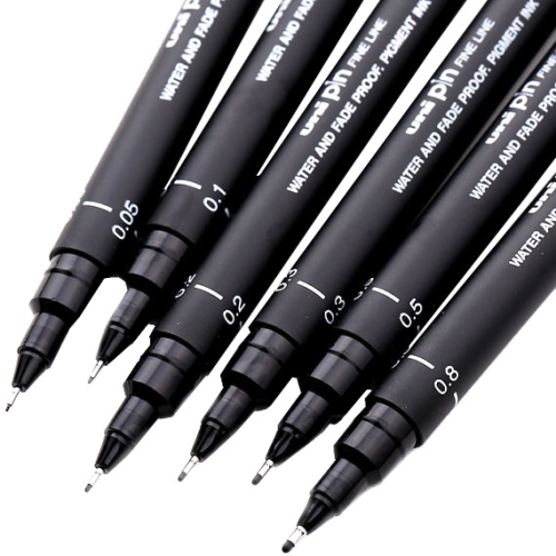 Uni-ball Uni Pin Fineline Black Pigment Ink Pen 0.1