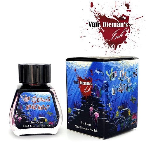 Van Dieman's Ink Van Dieman's Fountain Pen Ink - Underwater Series, Fire Coral, 30ml
