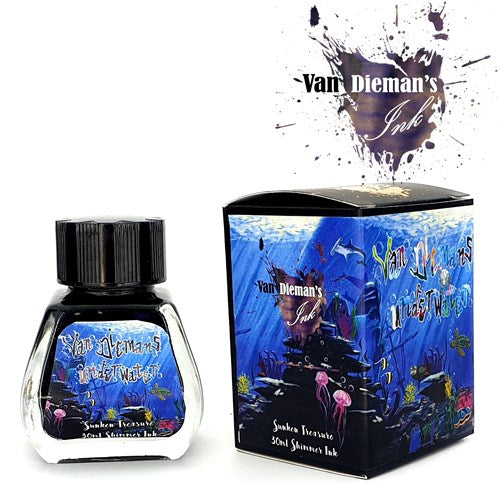 Van Dieman's Ink Van Dieman's Fountain Pen Ink - Underwater Series, Sunken Treasure, Shimmering, 30ml