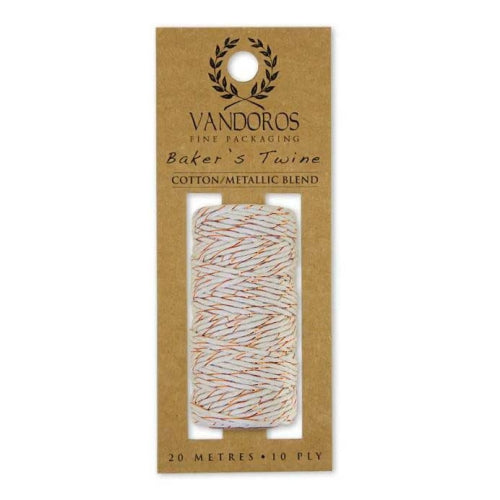 Vandoros Baker's Twine - Natural/Metallic Copper, 20m Roll