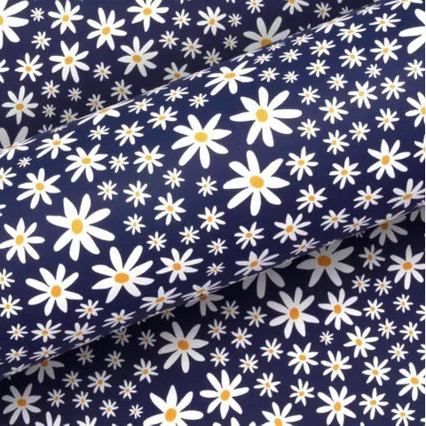 Vandoros Gift Wrapping Paper - Daisy Chain, Navy (approx 3 mtrs)