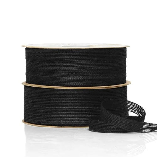 Vandoros Ribbon: 10mm Eco Jute Black (per metre)