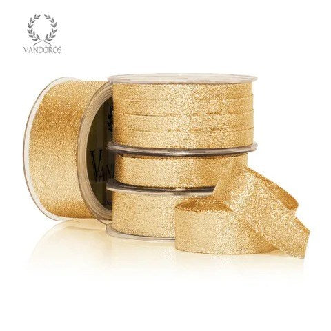 Vandoros Ribbon: 10mm Stellar - Antique Gold (per metre)