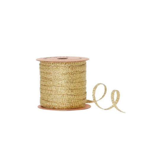 Vandoros Ribbon 20M Bobbin - 3mm Lumi, Antique Gold