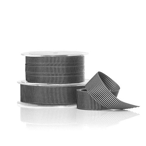 Vandoros Ribbon: 25mm Alice - Black/White (per metre)